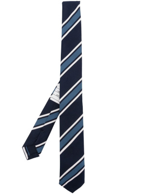 

Diagonal stripe silk-cotton tie, Thom Browne Diagonal stripe silk-cotton tie