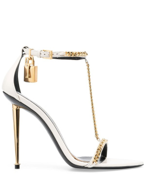 

105mm chain-trim open-toe sandals, TOM FORD 105mm chain-trim open-toe sandals