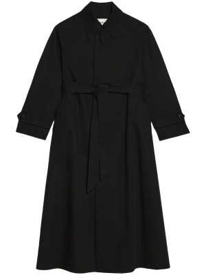 

Pointed-collar tie-waist trench coat, AMI Paris Pointed-collar tie-waist trench coat