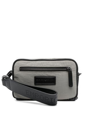 

Logo-patch zipped wash bag, Emporio Armani Logo-patch zipped wash bag