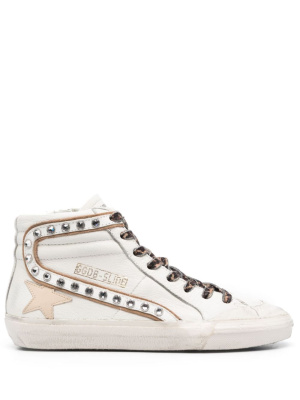 

Slide crystal-embellished hi-top sneakers, Golden Goose Slide crystal-embellished hi-top sneakers