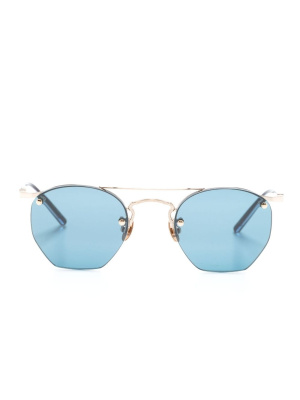 

Logo-engraved pilot-frame sunglasses, Matsuda Logo-engraved pilot-frame sunglasses