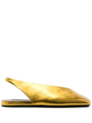 

Square-toe metallic ballerina shoes, Jil Sander Square-toe metallic ballerina shoes