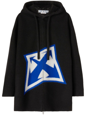 

Arrow-print hooded coat, Off-White Arrow-print hooded coat