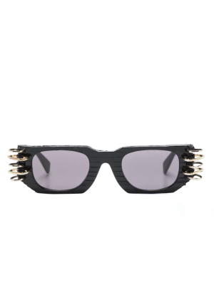 

Piercing-detail rectangular-fame sunglasses, Kuboraum Piercing-detail rectangular-fame sunglasses