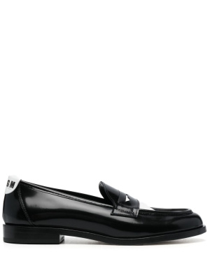 

Logo-print leather loafers, MSGM Logo-print leather loafers