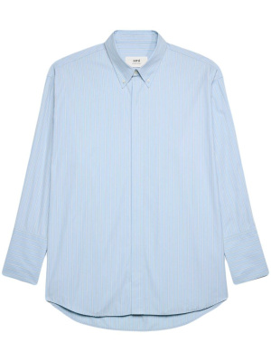 

Striped long-sleeve cotton shirt, AMI Paris Striped long-sleeve cotton shirt