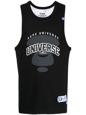 

Logo-patch cotton tank top, AAPE BY *A BATHING APE® Logo-patch cotton tank top