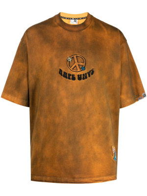

Logo-embroidered tie-dye T-shirt, AAPE BY *A BATHING APE® Logo-embroidered tie-dye T-shirt