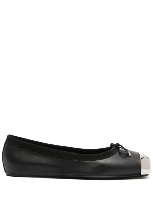

Metal-toecap leather ballerina shoes, Alexander McQueen Metal-toecap leather ballerina shoes