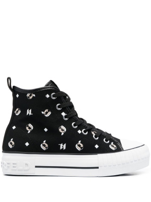 

Logo-print high-top sneakers, Karl Lagerfeld Logo-print high-top sneakers