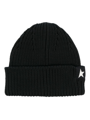 

Logo-embroidered ribbed-knit beanie, Golden Goose Logo-embroidered ribbed-knit beanie