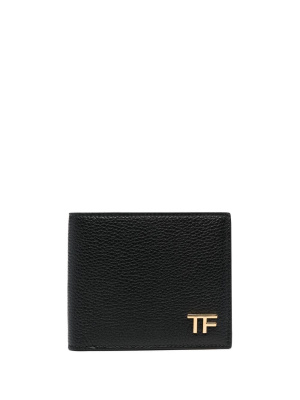 

Logo-plaque pebbled leather wallet, TOM FORD Logo-plaque pebbled leather wallet