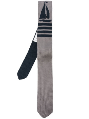 

Sailboat icon jacquard knit tie, Thom Browne Sailboat icon jacquard knit tie