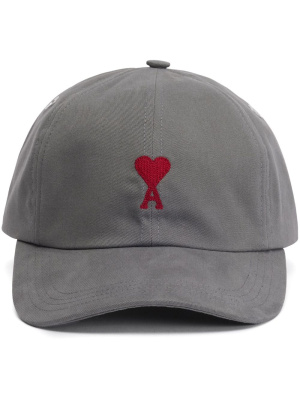 

Logo-embroidered cotton cap, AMI Paris Logo-embroidered cotton cap