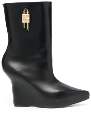 

120mm padlock wedge boots, Givenchy 120mm padlock wedge boots
