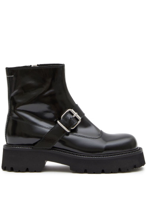 

Round-toe leather ankle boots, MM6 Maison Margiela Round-toe leather ankle boots