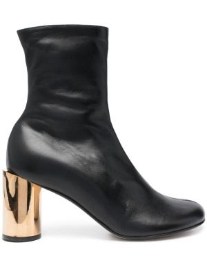 

75mm round-toe leather boots, Lanvin 75mm round-toe leather boots