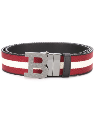 

Striped logo-buckle belt, Bally Striped logo-buckle belt