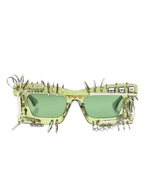 

Piercing-detail rectangular-frame sunglasses, Kuboraum Piercing-detail rectangular-frame sunglasses