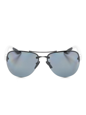 

Pilot-frame logo sunglasses, Prada Eyewear Pilot-frame logo sunglasses
