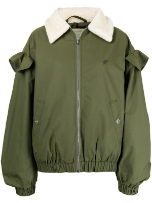 

Contrast-collar ruffle-detail jacket, BAPY BY *A BATHING APE® Contrast-collar ruffle-detail jacket