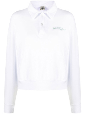 

Logo-print long-sleeved polo top, Sporty & Rich Logo-print long-sleeved polo top