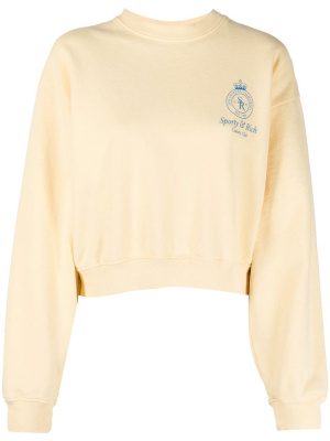 

Crown croppped crewneck sweatshirt, Sporty & Rich Crown croppped crewneck sweatshirt