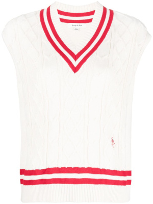 

Striped-edges sleeveless knitted top, Sporty & Rich Striped-edges sleeveless knitted top