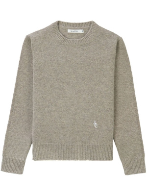 

Logo-embroidered wool jumper, Sporty & Rich Logo-embroidered wool jumper