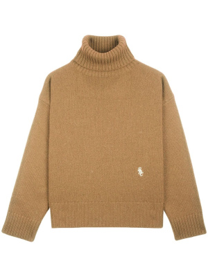 

Logo-embroidered wool jumper, Sporty & Rich Logo-embroidered wool jumper