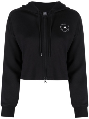 

Logo-print zip-up hoodie, Adidas by Stella McCartney Logo-print zip-up hoodie