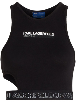 

Logo-print cut-out tank top, Karl Lagerfeld Jeans Logo-print cut-out tank top