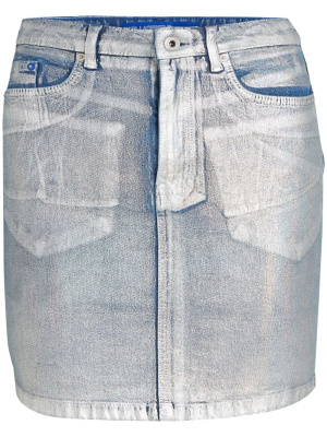 

Logo-patch metallic denim skirt, Karl Lagerfeld Jeans Logo-patch metallic denim skirt