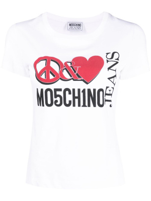 

Logo-print cotton T-shirt, MOSCHINO JEANS Logo-print cotton T-shirt