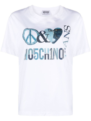 

Logo-print cotton T-shirt, MOSCHINO JEANS Logo-print cotton T-shirt