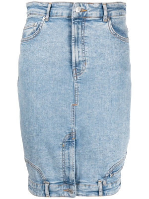 

Fitted washed-denim skirt, MOSCHINO JEANS Fitted washed-denim skirt