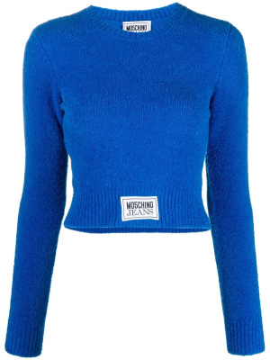 

Logo-patch knitted cropped jumper, MOSCHINO JEANS Logo-patch knitted cropped jumper