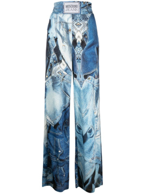 

Graphic-print wide-leg trousers, MOSCHINO JEANS Graphic-print wide-leg trousers