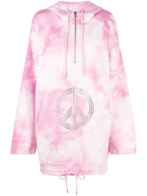 

Tie-dye hooded cotton dress, MOSCHINO JEANS Tie-dye hooded cotton dress