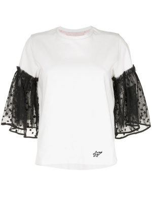 

Sheer-sleeves cotton T-shirt, BAPY BY *A BATHING APE® Sheer-sleeves cotton T-shirt