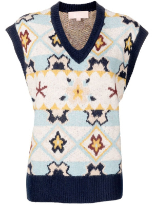 

Intarsia-knit V-neck vest, BAPY BY *A BATHING APE® Intarsia-knit V-neck vest