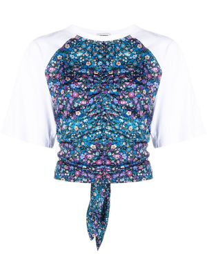 

Floral-print cropped blouse, SANDRO Floral-print cropped blouse