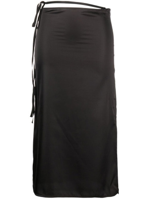 

X Rue Ra satin straight skirt, Loulou X Rue Ra satin straight skirt