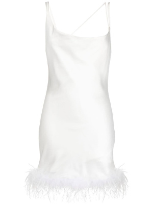 

X RUE RA feather-trimmed minidress, Loulou X RUE RA feather-trimmed minidress
