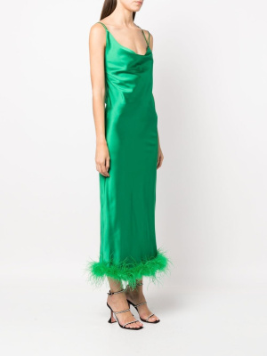 

X Rue Ra feather-detail maxi dress, Loulou X Rue Ra feather-detail maxi dress