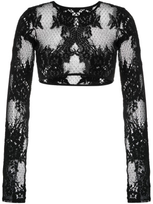 

X Rue Ra floral-lace crop top, Loulou X Rue Ra floral-lace crop top