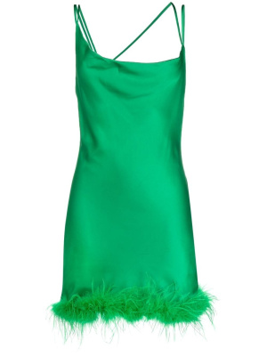 

X RUE RA feather-trimmed minidress, Loulou X RUE RA feather-trimmed minidress