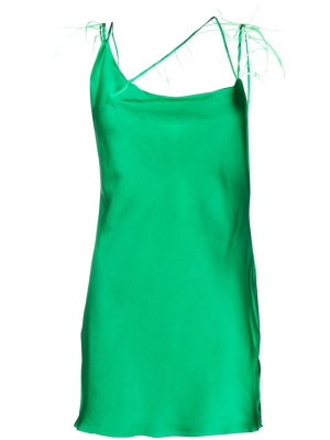 

X Ruera feather-detail mini dress, Loulou X Ruera feather-detail mini dress