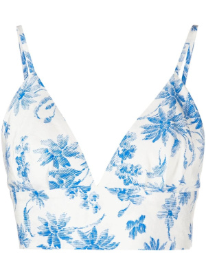 

Floral-print bralette top, SANDRO Floral-print bralette top